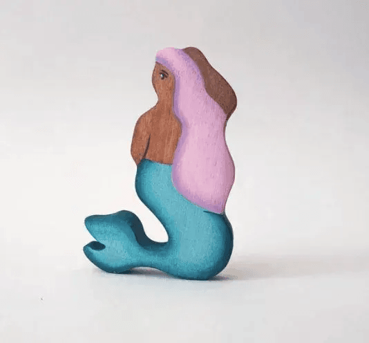 Handmade Wooden Mermaid Figure for Sea Creature Playsets - ToylandEU