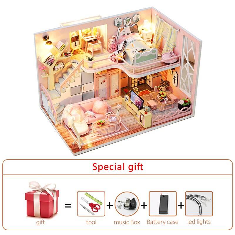 Wooden Miniature Cake Shop Dollhouse Kit for Creative Assembly Fun - ToylandEU