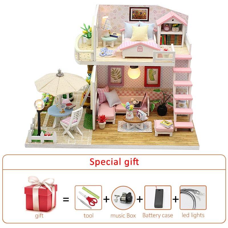 Wooden Miniature Cake Shop Dollhouse Kit for Creative Assembly Fun - ToylandEU