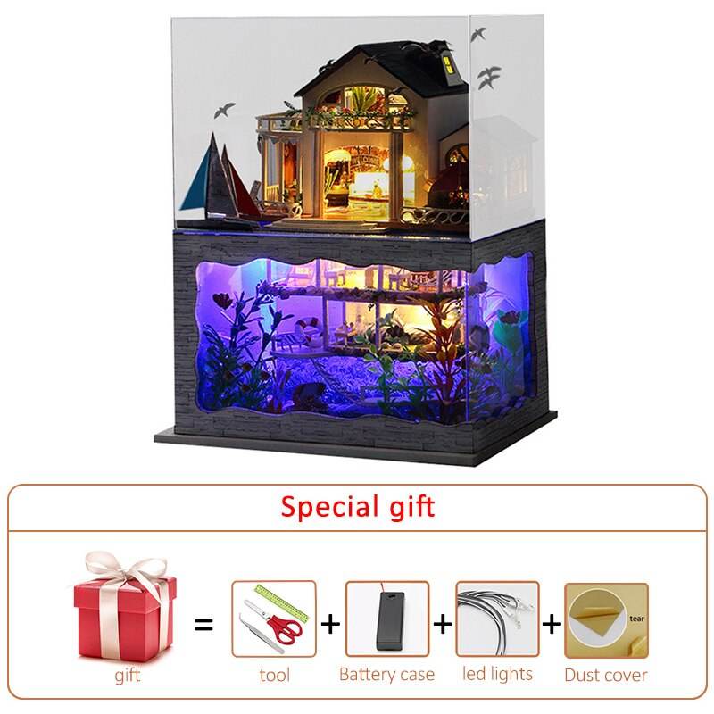 Wooden Miniature Cake Shop Dollhouse Kit for Creative Assembly Fun - ToylandEU