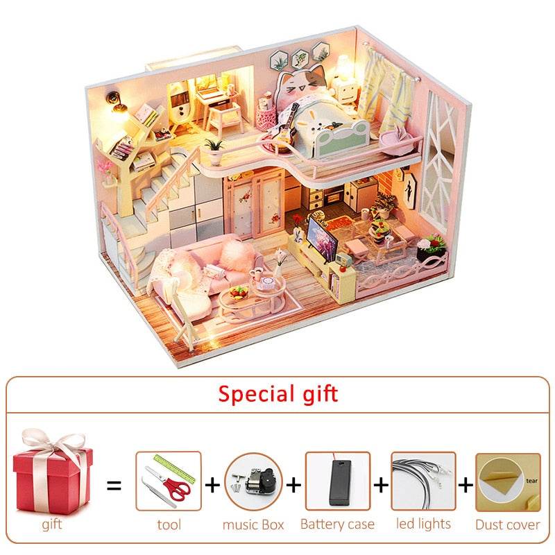 Wooden Miniature Cake Shop Dollhouse Kit for Creative Assembly Fun - ToylandEU