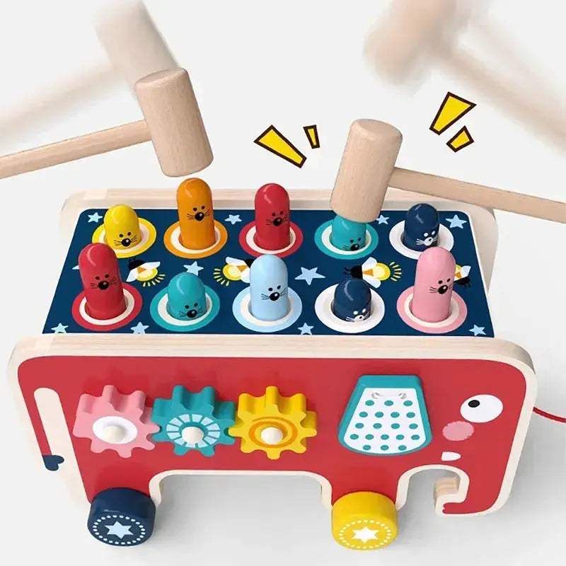 Wooden Montessori Activity Toy For Kids With Hammer - ToylandEU