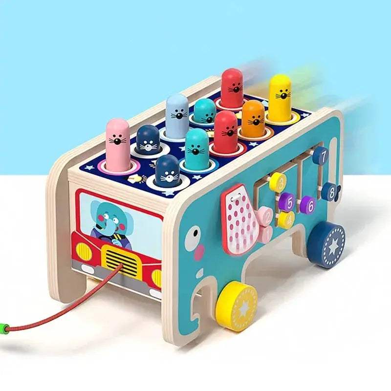 Wooden Montessori Activity Toy For Kids With Hammer - ToylandEU