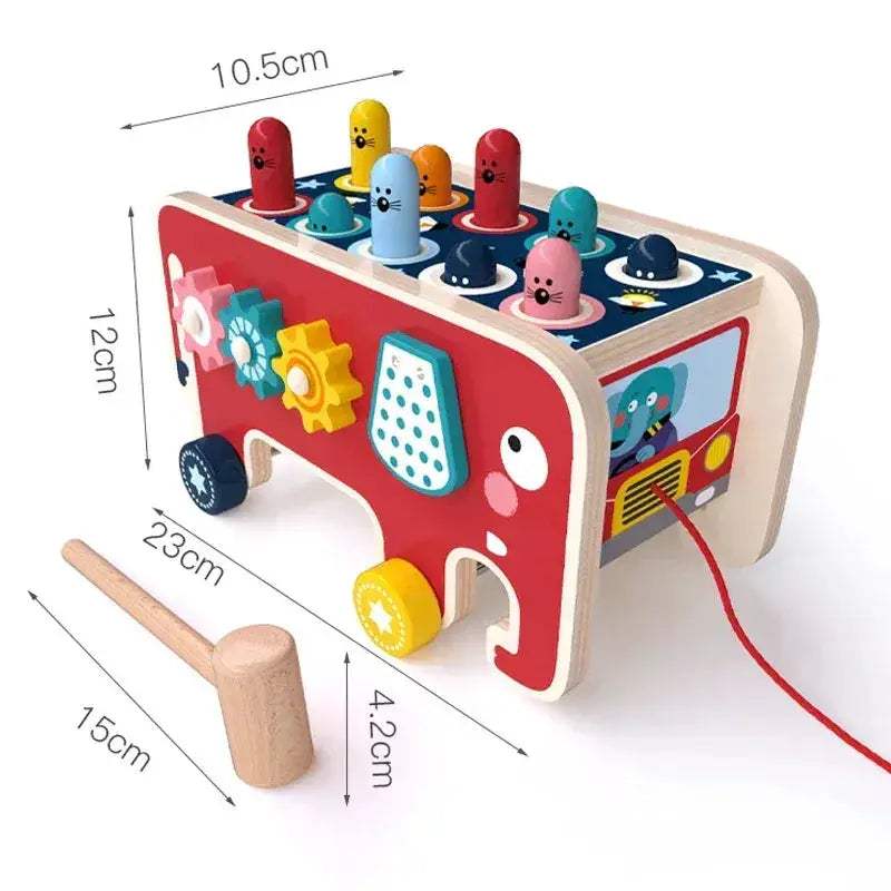 Wooden Montessori Activity Toy For Kids With Hammer - ToylandEU