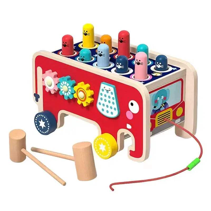 Wooden Montessori Activity Toy For Kids With Hammer - ToylandEU