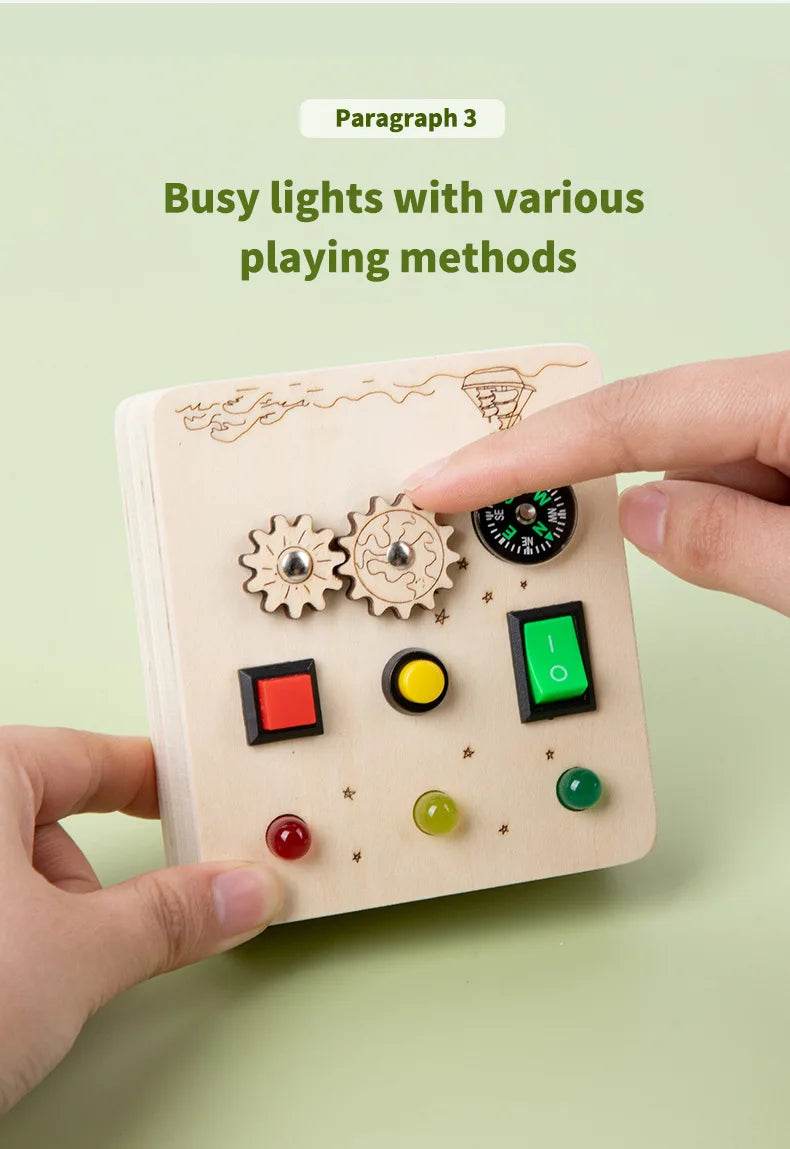 Children Montessori Busy Board with LED Light Switches Control Panel Sensory Educational Toy for Hand Eye Coordination and Development Gift - ToylandEU