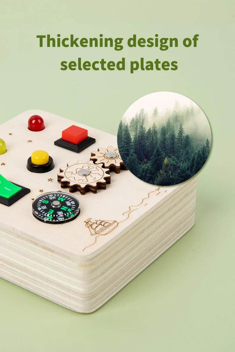 Children Montessori Busy Board with LED Light Switches Control Panel Sensory Educational Toy for Hand Eye Coordination and Development Gift - ToylandEU