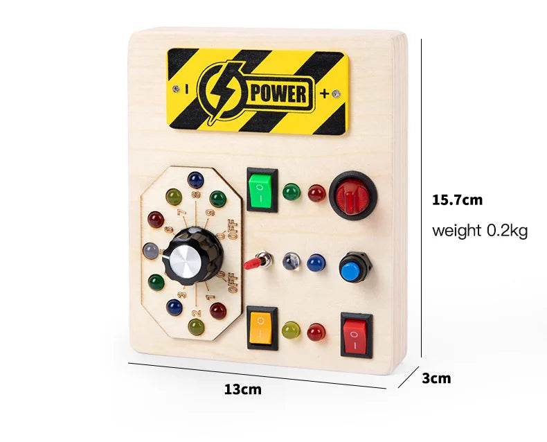 Children Montessori Busy Board with LED Light Switches Control Panel Sensory Educational Toy for Hand Eye Coordination and Development Gift - ToylandEU