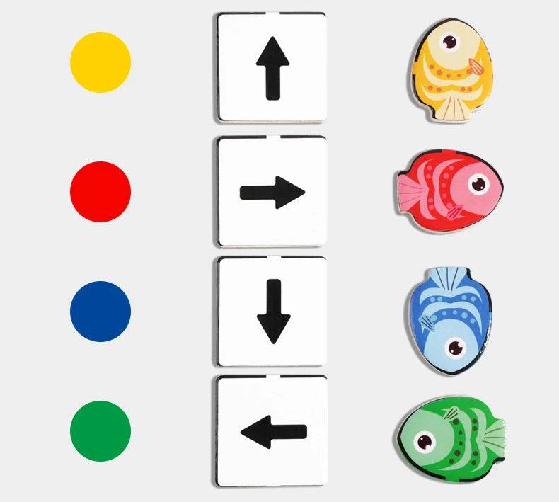 Children's Wooden Montessori Toys Kids Logical Thinking Training Direction Color Cognition Educational Battle Board Game - ToylandEU