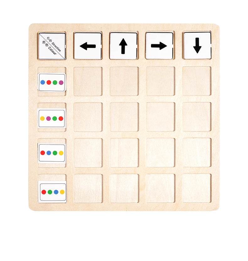 Children's Wooden Montessori Toys Kids Logical Thinking Training Direction Color Cognition Educational Battle Board Game - ToylandEU