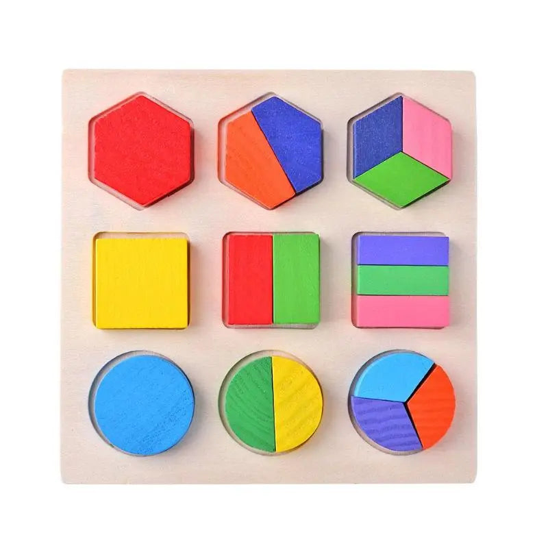 Wooden Montessori Geometric Puzzle Sorting Math Animals Fruit Bricks Learning Toy Toyland EU