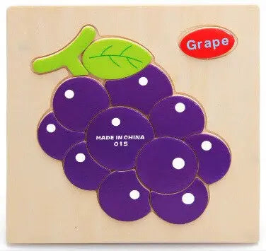 Wooden Montessori Geometric Puzzle Sorting Math Animals Fruit Bricks Learning Toy Toyland EU