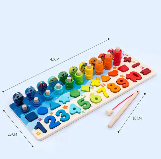 Wooden Montessori Math Fishing Educational Toys for 1-3 Year Olds Toyland EU