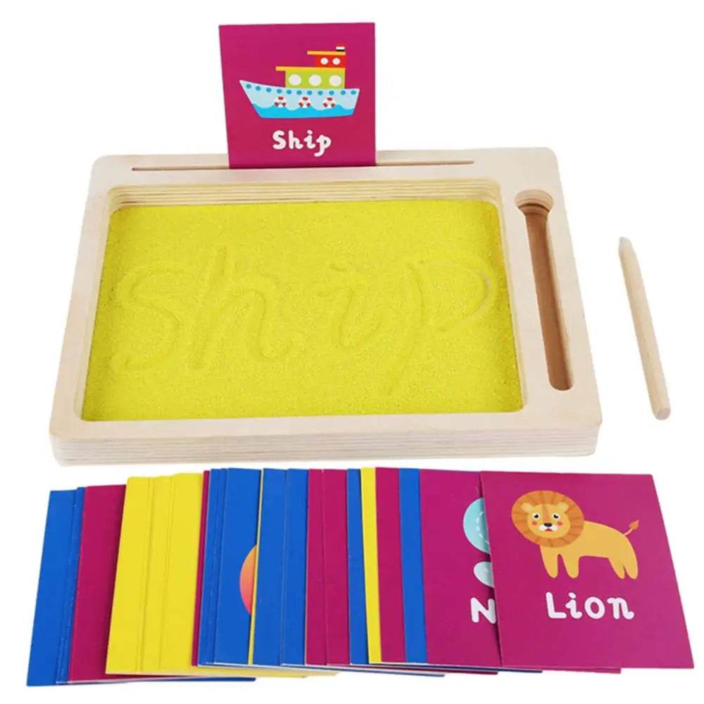 Wooden Montessori Sand Tray With Wooden Pen For Writing Letters And Numbers Early Educational Toys Gifts Party Game - ToylandEU