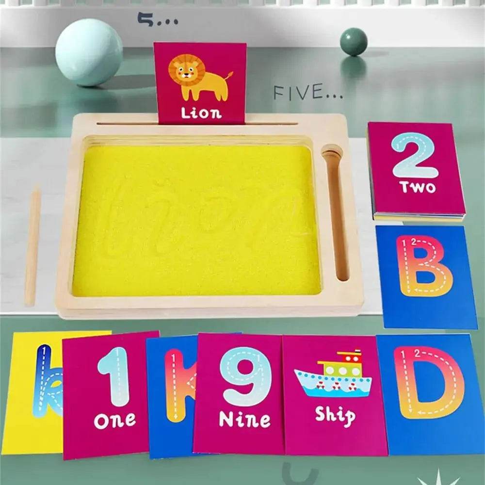 Wooden Montessori Sand Tray With Wooden Pen For Writing Letters And Numbers Early Educational Toys Gifts Party Game - ToylandEU