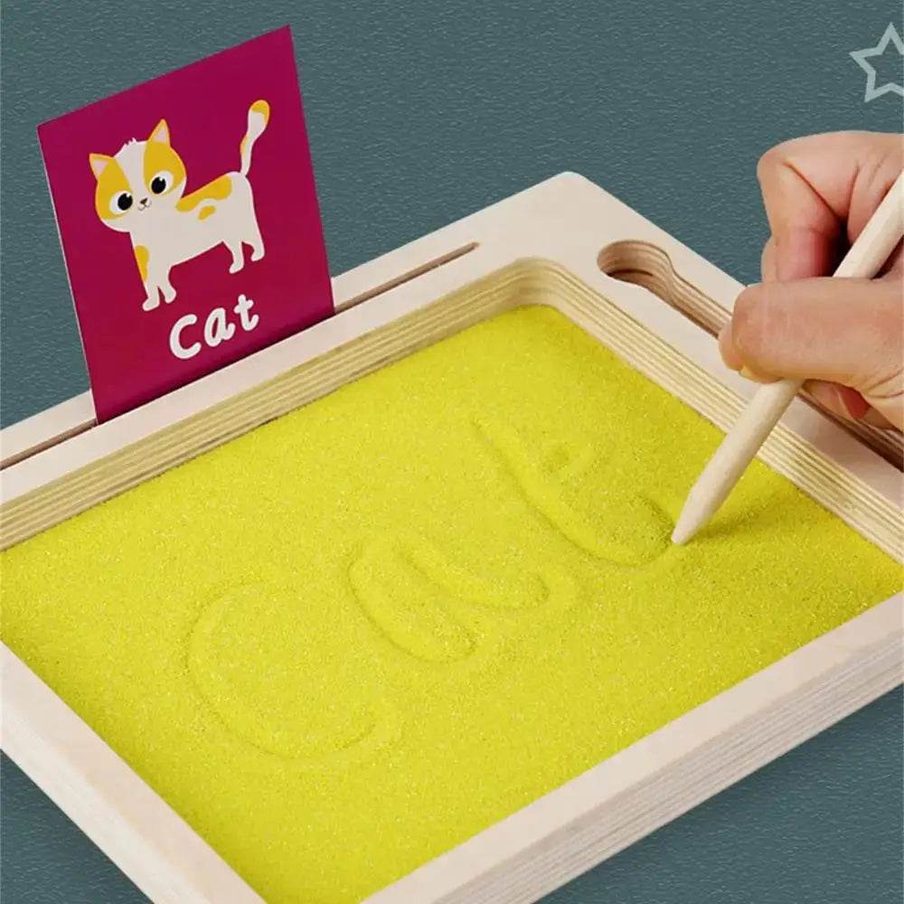 Wooden Montessori Sand Tray With Wooden Pen For Writing Letters And Numbers Early Educational Toys Gifts Party Game - ToylandEU