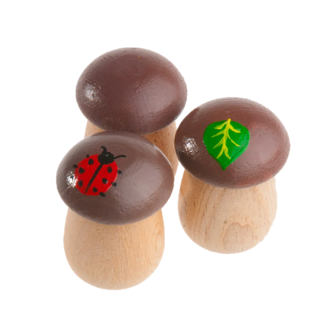 Wooden Mushroom Counters For Kids Hands On Math Montessori Set - ToylandEU