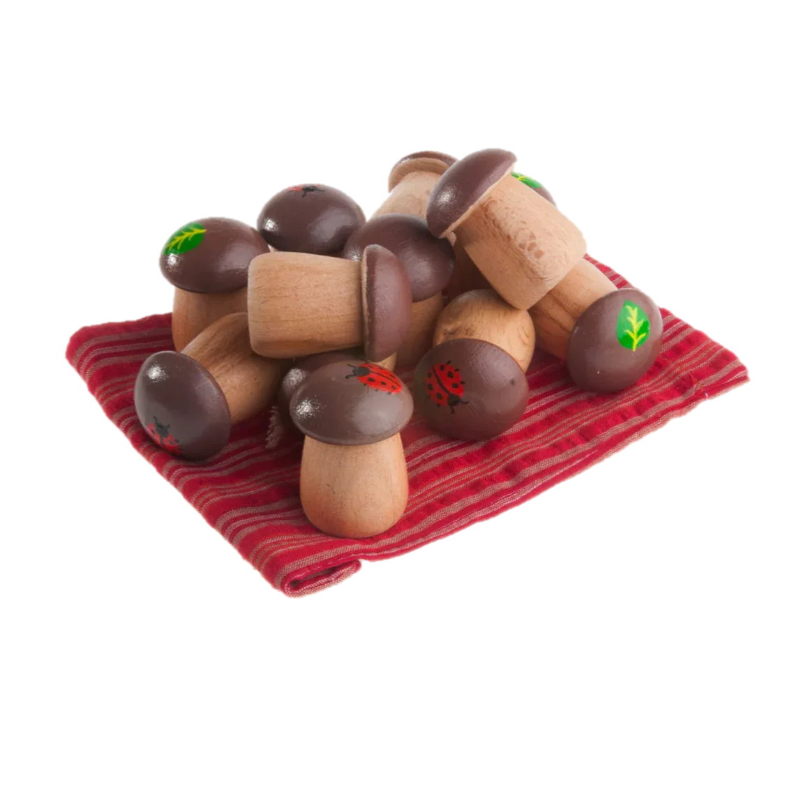 Wooden Mushroom Counters For Kids Hands On Math Montessori Set - ToylandEU