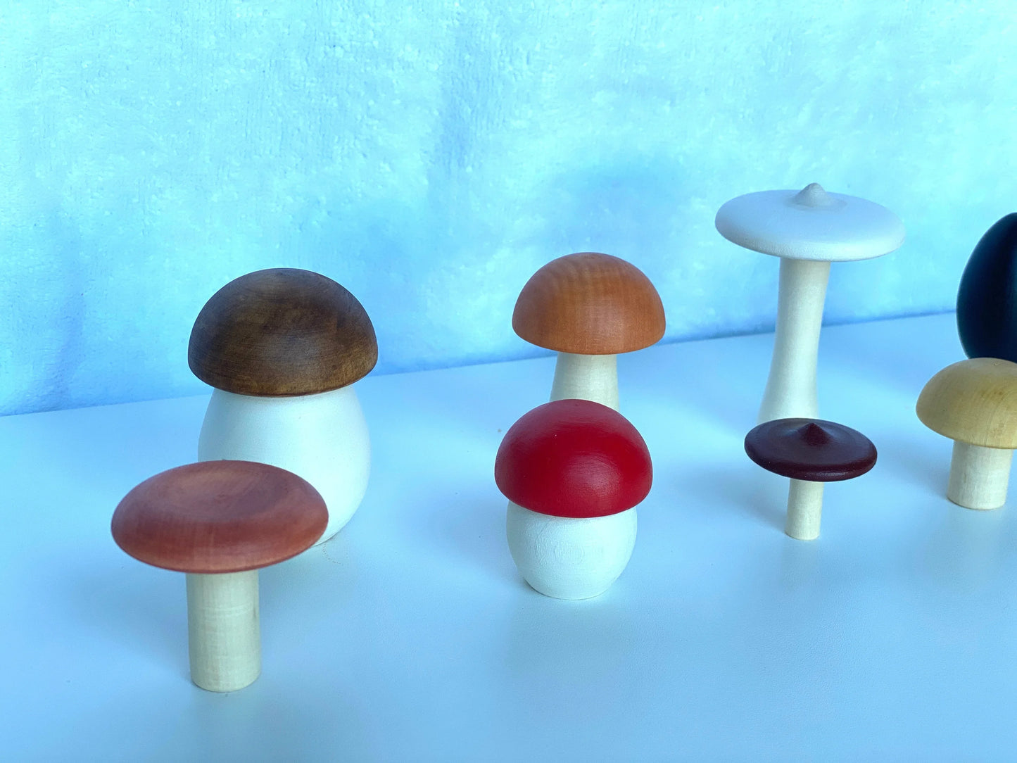 Wooden Mushroom Toys Set Of Eleven For Creative Play - ToylandEU
