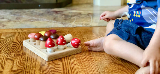 Wooden Mushrooms Montessori Sorting Game For Counting - ToylandEU