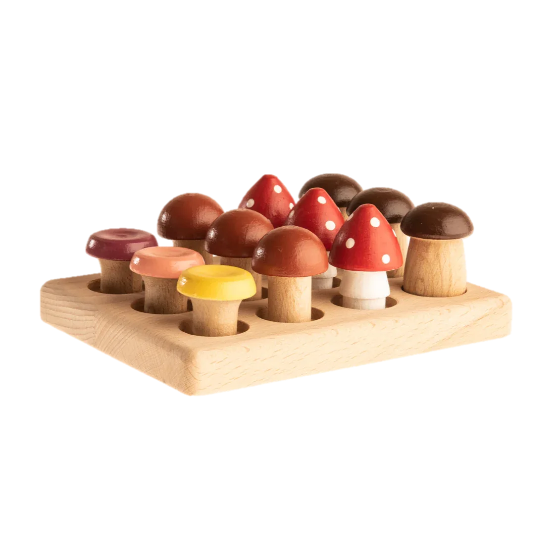 Wooden Mushrooms Montessori Sorting Game For Counting - ToylandEU