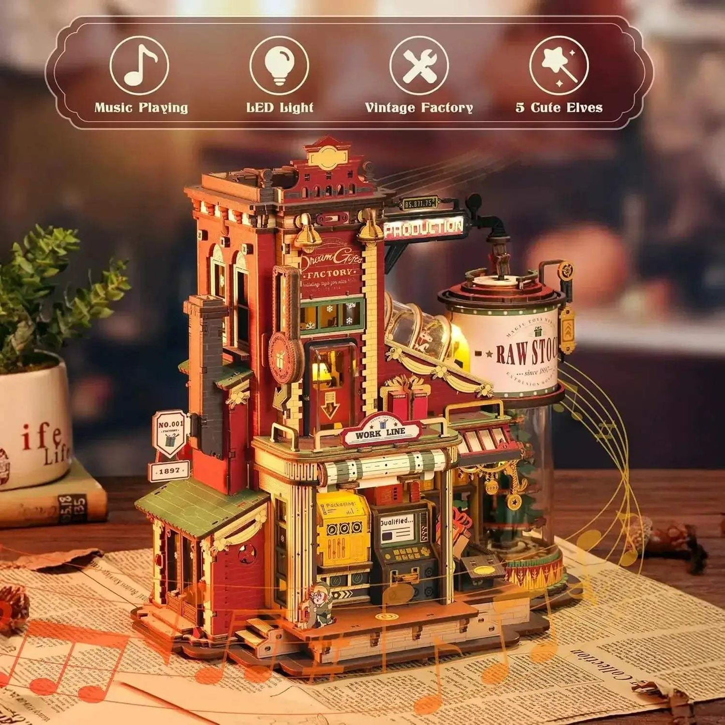 Wooden Music Box Kit Dream Factory 3D Puzzle Interactive Gift - ToylandEU