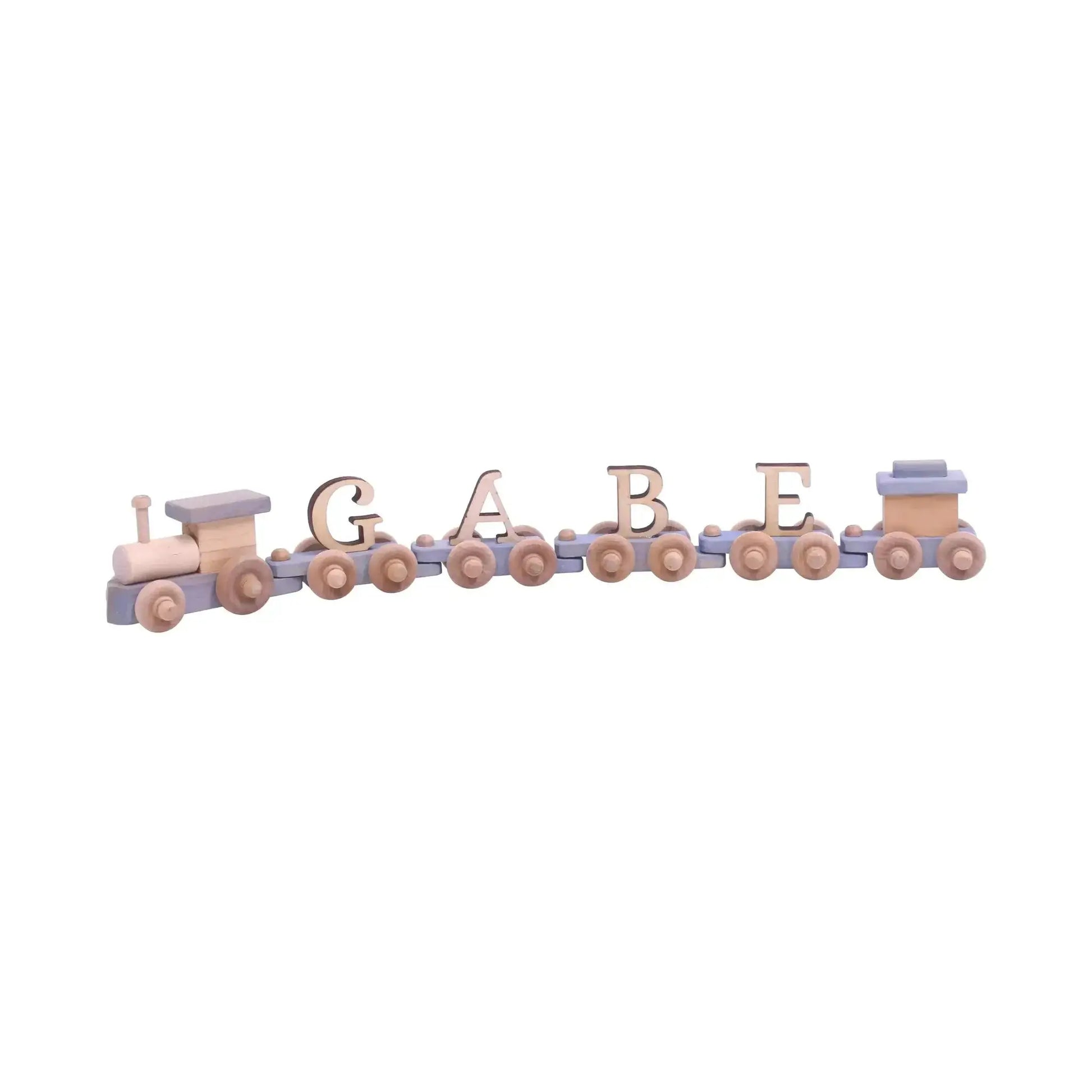AmishToyBox.com Wooden Name Train Toy, Custom ABC Letter Train, Amish-Made - ToylandEU