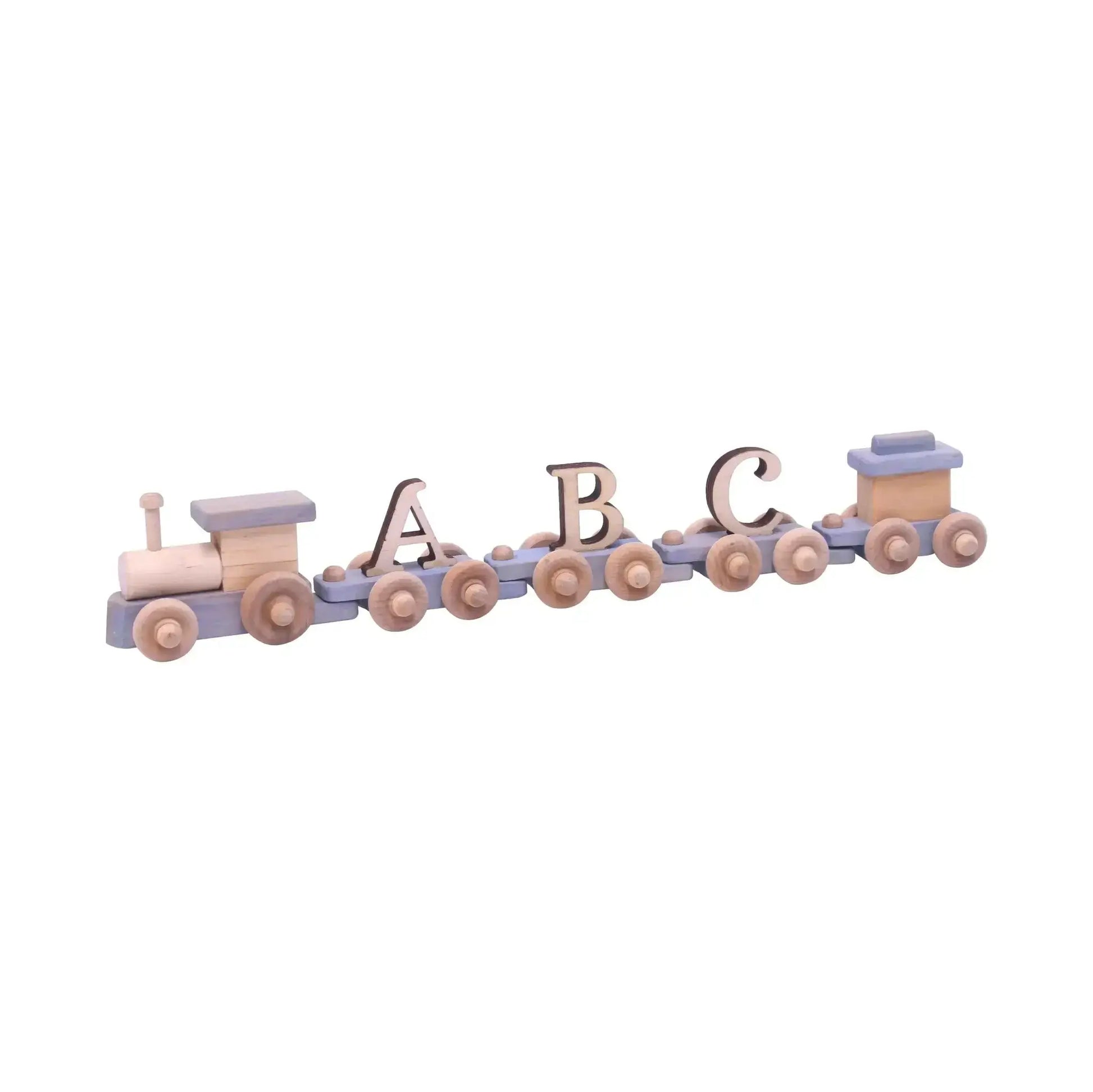 AmishToyBox.com Wooden Name Train Toy, Custom ABC Letter Train, Amish-Made - ToylandEU