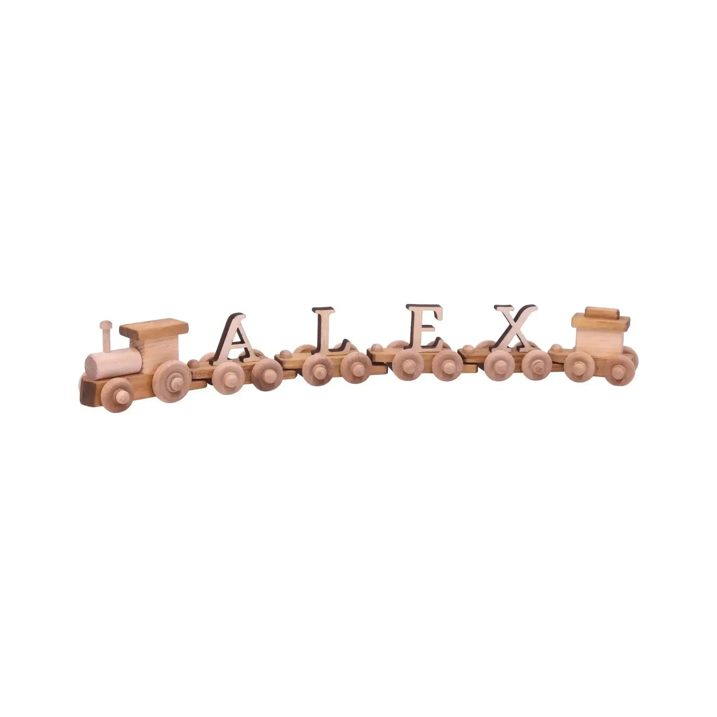 AmishToyBox.com Wooden Name Train Toy, Custom ABC Letter Train, Amish-Made - ToylandEU