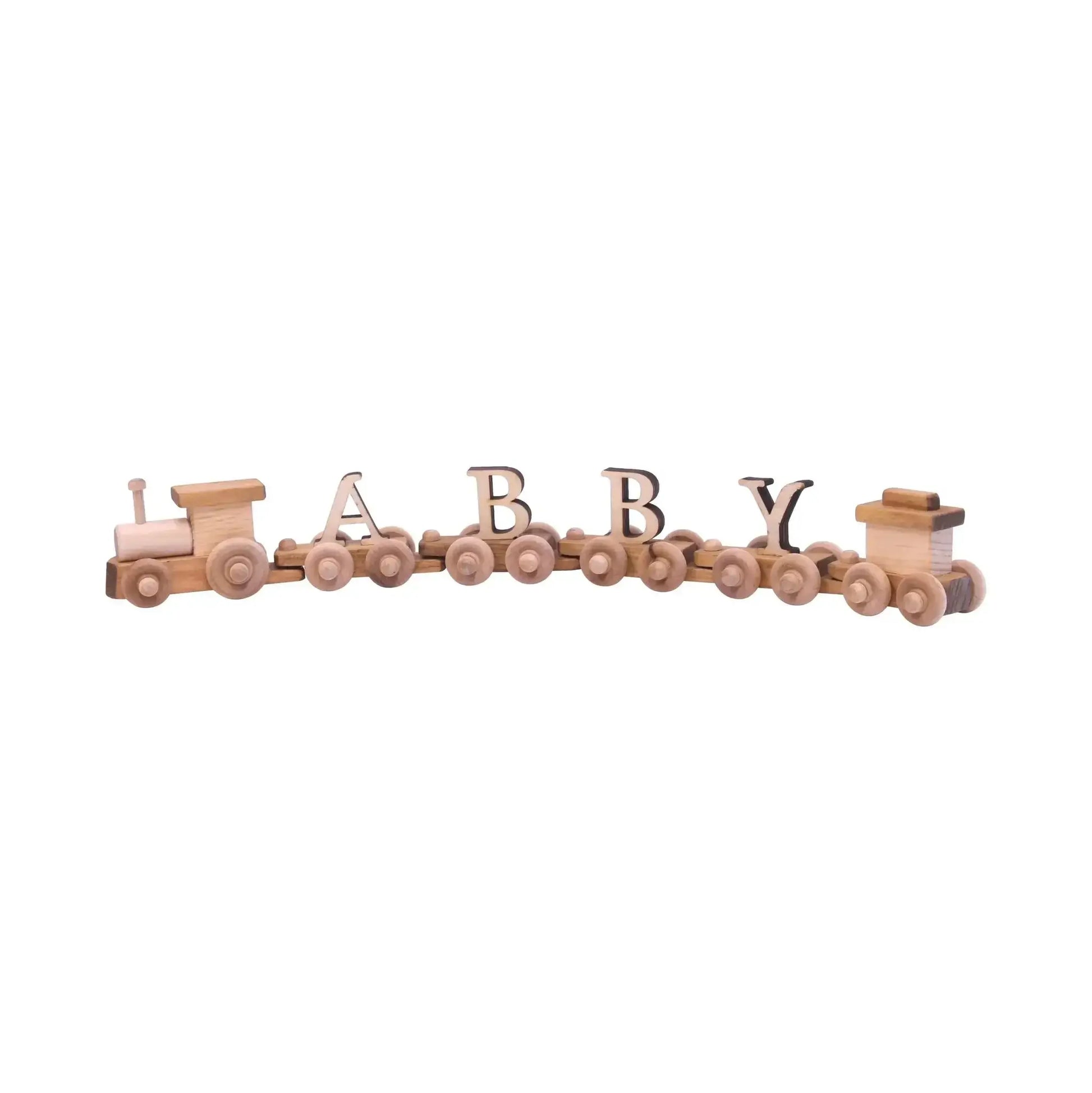 AmishToyBox.com Wooden Name Train Toy, Custom ABC Letter Train, Amish-Made - ToylandEU