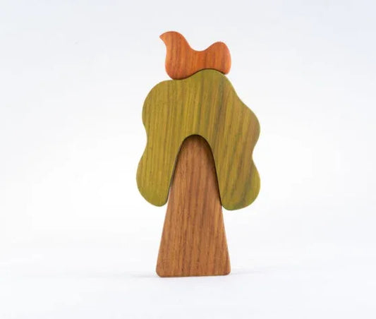 Wooden Oak Tree Puzzle With Bird Handcrafted From Solid Wood - ToylandEU