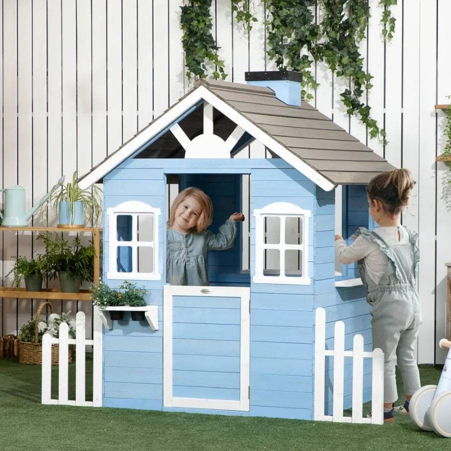  Wooden Outdoor Playhouse For Kids Flower Pot Holders -  ToylandEU™
