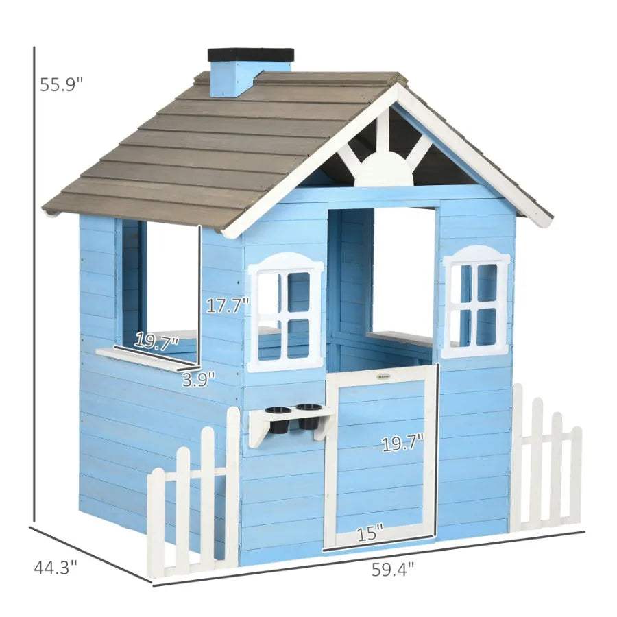 Wooden Outdoor Playhouse For Kids Flower Pot Holders -  ToylandEU™