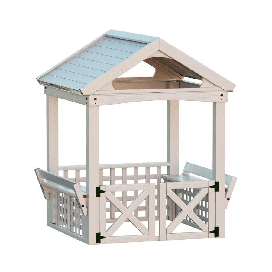  Durable Wooden Outdoor Playhouse With Built In Bench -  ToylandEU™