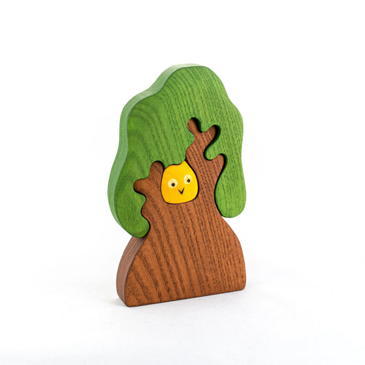 Wooden Owl Puzzle Tree For Imaginative Play And Learning - ToylandEU