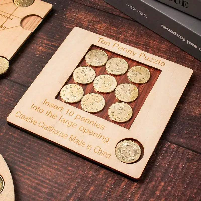 Penny Coin Puzzle Challenging Brain Teaser Puzzles Adults Kids Logic And Strategy Games IQ Test Toys Unique Educational Gifts - ToylandEU
