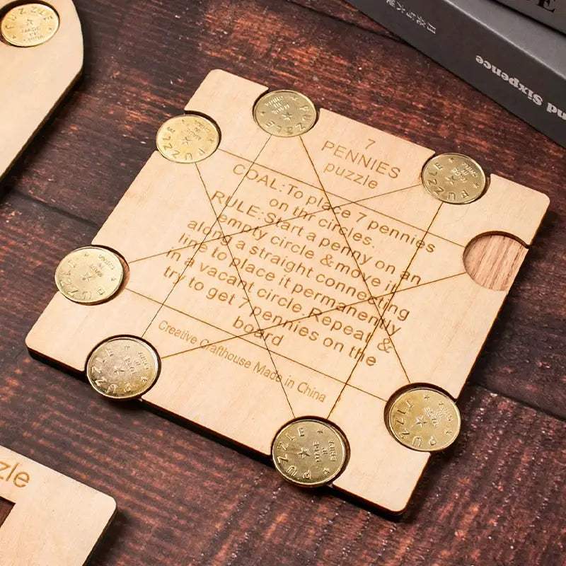 Penny Coin Puzzle Challenging Brain Teaser Puzzles Adults Kids Logic And Strategy Games IQ Test Toys Unique Educational Gifts - ToylandEU
