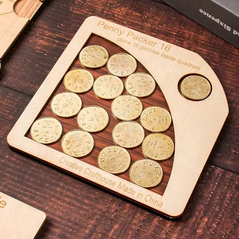 Penny Coin Puzzle Challenging Brain Teaser Puzzles Adults Kids Logic And Strategy Games IQ Test Toys Unique Educational Gifts - ToylandEU