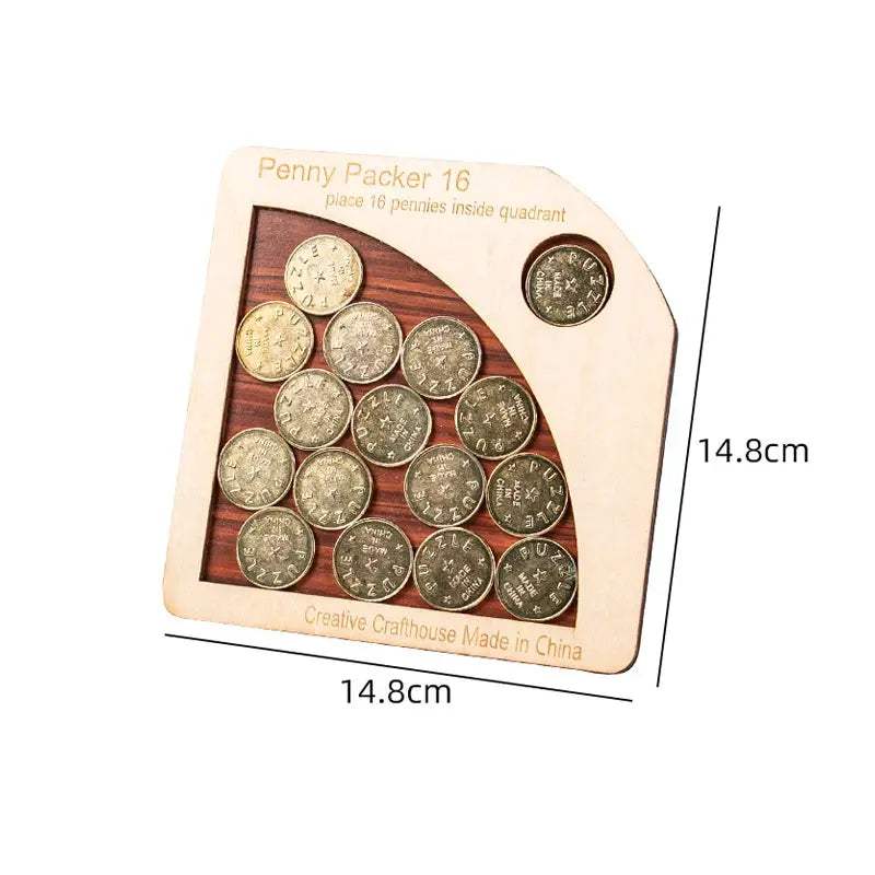 Penny Coin Puzzle Challenging Brain Teaser Puzzles Adults Kids Logic And Strategy Games IQ Test Toys Unique Educational Gifts - ToylandEU