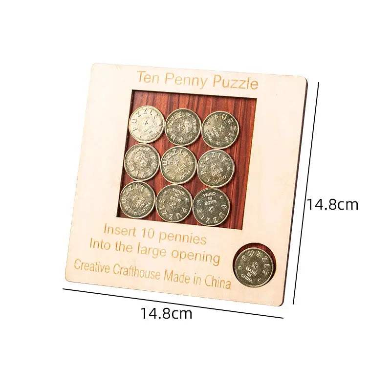 Penny Coin Puzzle Challenging Brain Teaser Puzzles Adults Kids Logic And Strategy Games IQ Test Toys Unique Educational Gifts - ToylandEU