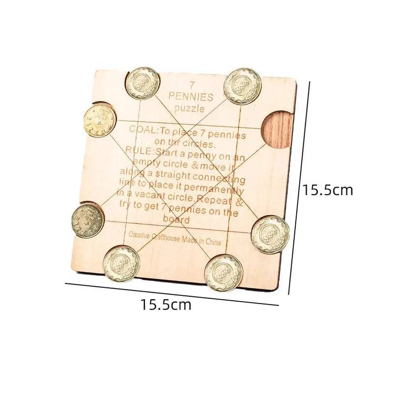 Penny Coin Puzzle Challenging Brain Teaser Puzzles Adults Kids Logic And Strategy Games IQ Test Toys Unique Educational Gifts - ToylandEU