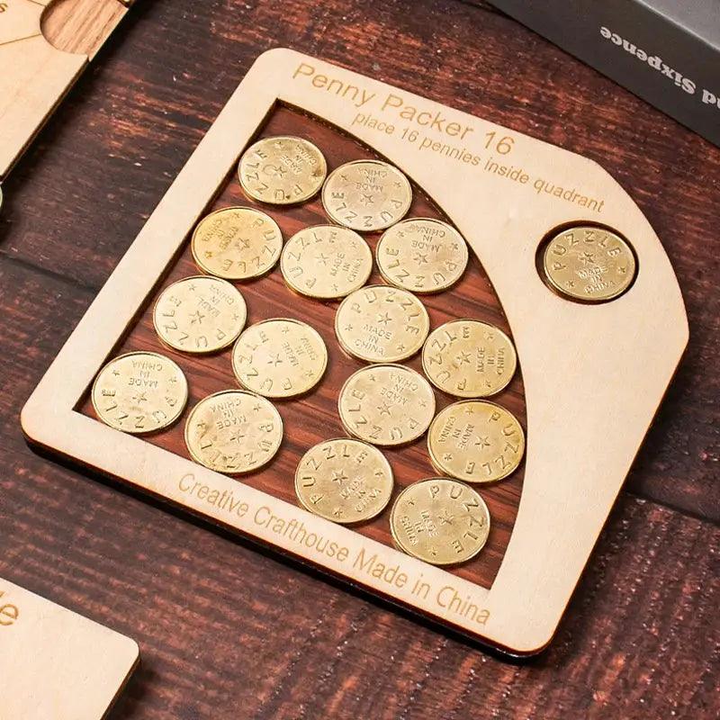  Wooden Penny Puzzle Brain Teaser For All Ages -  ToylandEU™