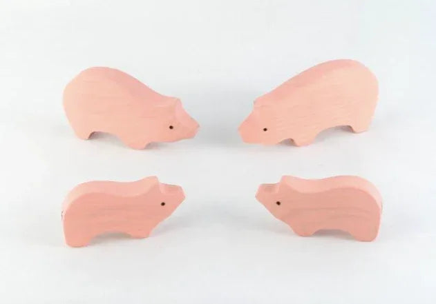 Wooden Pig Figurines Set For Creative Imaginative Play - ToylandEU
