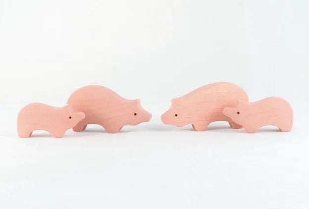 Wooden Pig Figurines Set For Creative Imaginative Play - ToylandEU