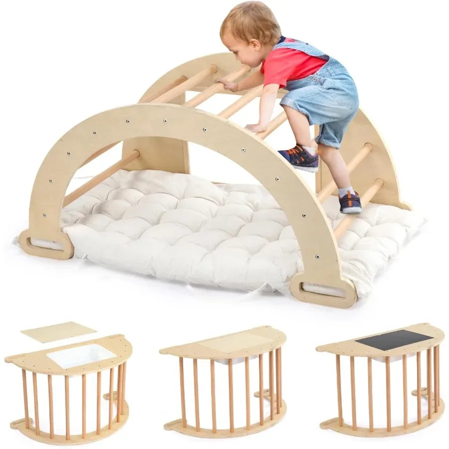Wooden Pikler Triangle Climber Set Builds Toddlers Motor Skills - ToylandEU
