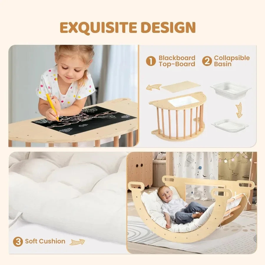 Wooden Pikler Triangle Climber Set Builds Toddlers Motor Skills - ToylandEU