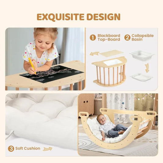 Wooden Pikler Triangle Climber Set Builds Toddlers Motor Skills - ToylandEU