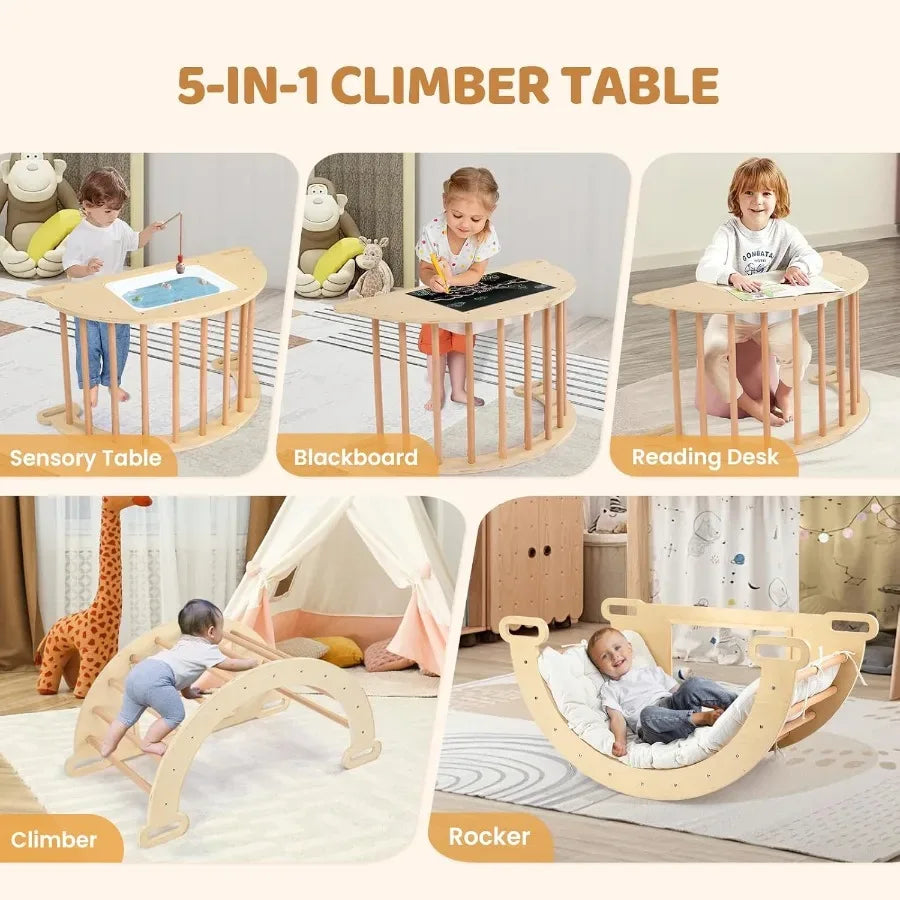 Wooden Pikler Triangle Climber Set Builds Toddlers Motor Skills - ToylandEU