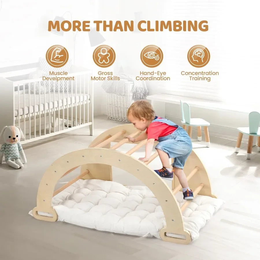 Wooden Pikler Triangle Climber Set Builds Toddlers Motor Skills - ToylandEU
