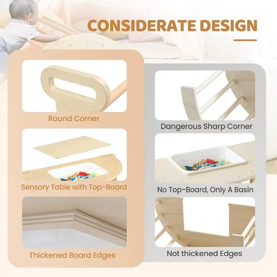 Wooden Pikler Triangle Climber Set Builds Toddlers Motor Skills - ToylandEU